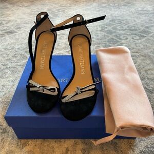 Stuart Weitzman nudist black suede sandels
